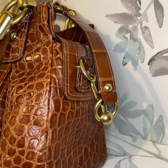 Coach Leather Croc Embossed 16796 Kristin Satchel - Picture 5 of 13